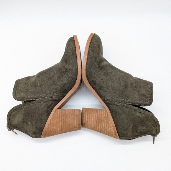 Joie Kayden moss green faux suede slip on wedge heel ankle boot 10 - Picture 7 of 13
